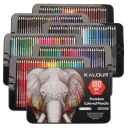Conjunto de lápis de cor 180 cores pintura lápis de cor criação de arte lápis de cor oleosa exclusivo lápis de cor, conjunto de arte de cor profissional presente de feriado - Image 1