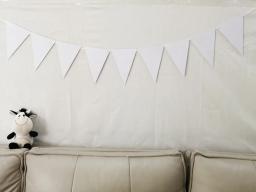 Guirlanda bandeiras para casamento, decoração de festa, 3 estilos, 8m, 18 bandeiras, não-tecido, branco - Image 6