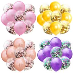 10 pçs balões de látex de metal conjunto de balões de confete para festa de aniversário de casamento balão decoração chá de bebê balões de hélio - Image 2