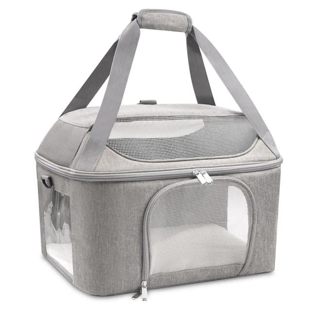 Bolsa Dobrável Portátil para Pets: Mochila Respirável Aprovada por Companhias Aéreas para Cães e Gatos Pequenos em Viagens