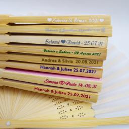 Favores do casamento Fan com caixa de presente, Personalizar nome e logotipo para convidados, lembranças de festa de aniversário, 60 80pcs por lote, 100pcs por lote - Image 5