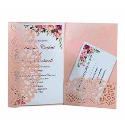 Cartão de visitas e convite de casamento cortados a laser, personalize sua empresa com cartões rsvp, decoração de festas de casamento, 50 peças - Image 5