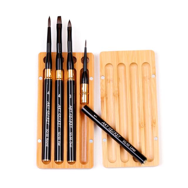 Conjunto Premium de Pincéis para Aquarela em Preto com Virola de Latão e Alça de Alumínio