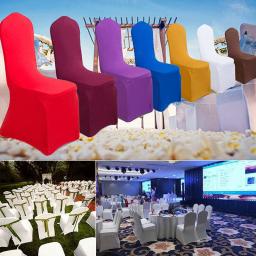 Capa de cadeira de cor sólida capa de deslizamento de elastano estiramento banquete de casamento festa reataurant banquete hotel jantar cadeira cobre - Image 5