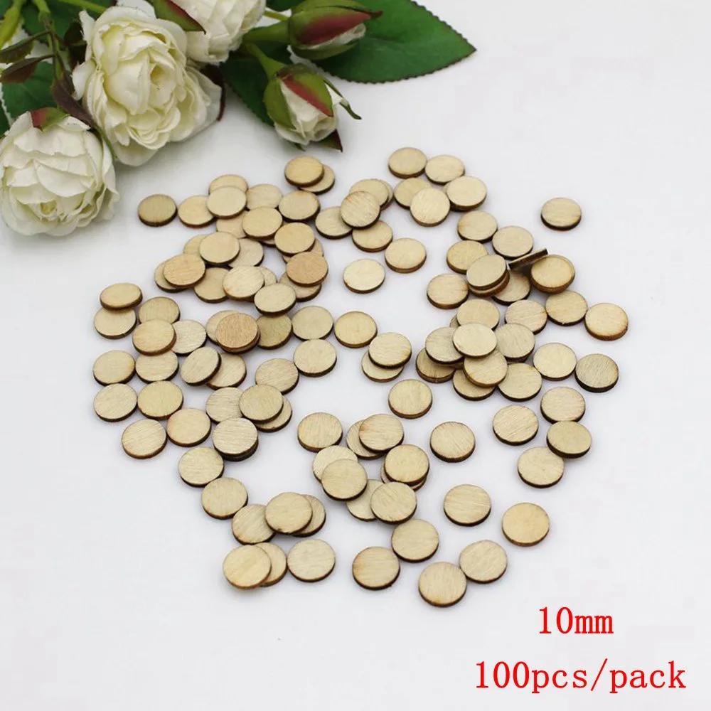 15-100 pçs diy artesanato inacabado fatias de madeira natural círculos discos de registro para artesanato diy enfeites de casamento rústico - Image 1
