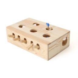 Brinquedo interativo divertido para gatos, brinquedo para cães e gatos, de madeira sólida natural, iq, traning, suprimentos para animais de estimação - Image 4