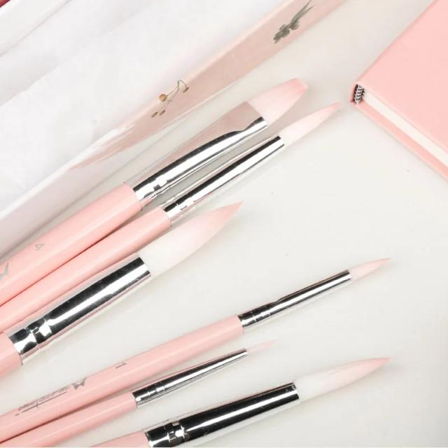 Conjunto de 6 Pincéis Profissionais para Aquarela - Perfeito para Desenho e Arte em Rosa, Ideal como Presente