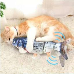 Gato carregador usb brinquedo peixe interativo elétrico floppy peixe gato brinquedo realista animais de estimação gatos mastigar mordida brinquedos suprimentos para animais de estimação gatos brinquedo do cão - Image 2