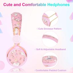 Unicórnio dos desenhos animados crianças fones de ouvido para meninas música estéreo do computador fone de ouvido com fio do telefone móvel com microfone para o menino presente da criança - Image 3