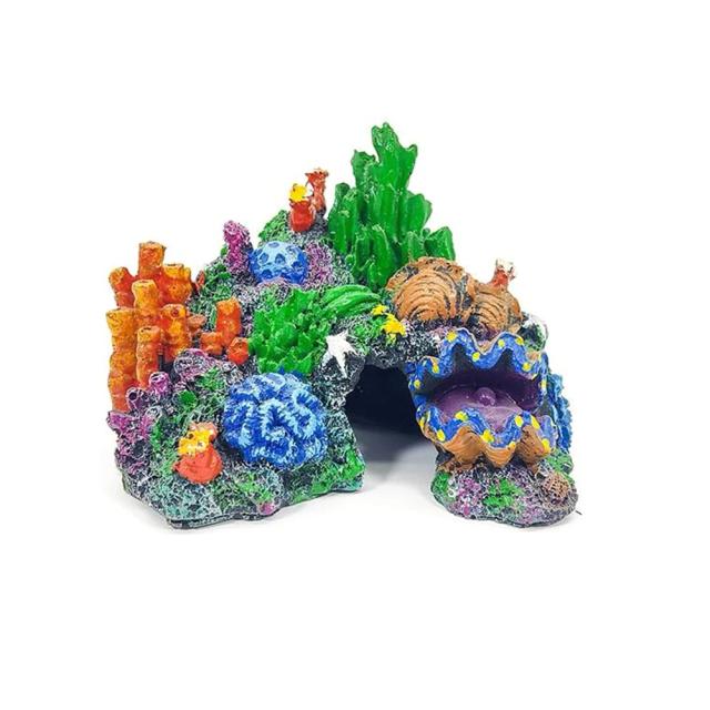 Decoração Colorida para Aquário: Caverna Resinada para Esconderijos e Recifes de Coral
