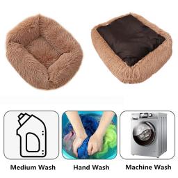 Cama de pelúcia retangular para animais, esteira quente, acessórios para sofá, almofada, pequeno, médio, grande, cachorro, gato, cachorro, inverno - Image 3