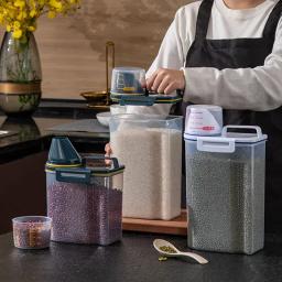 Tanque De Armazenamento De Plástico com Copo De Medição, Pet Supplies, Dog Cat Food Pail, à Prova de Umidade Jar Selado, Recipiente, Acessórios - Image 3