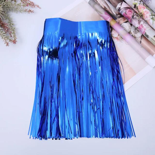 Guirlanda de Folha Metálica Fringe, Streamers de Ouropel para Decoração de Festas, Aniversários e Casamentos - 30x300cm