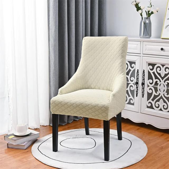 Capa Elástica Jacquard para Cadeiras de Jantar - Alta Durabilidade e Estilo Sólido para Casamentos e Sofisticação em Casa