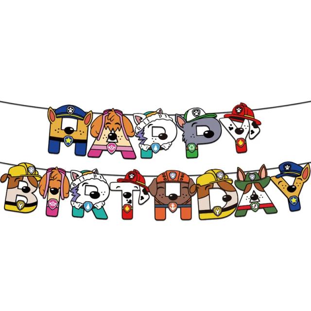 Conjunto de Banner de Aniversário para Crianças com Temas de Patrulha Pata e Unicórnio - Decorações de Festa Divertidas para Meninos e Meninas