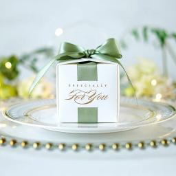 Caixa De Presente De Logotipo Personalizado Com Fita, Caixas De Doces Para Batizado, Chuveiro De Bebê, Evento De Aniversário, Fontes Do Partido, Favores Do Casamento - Image 1