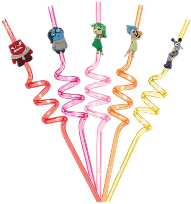Canudos Reutilizáveis Disney Divertidos para Festas - Conjunto de 5 Peças para Aniversários e Chás de Bebê