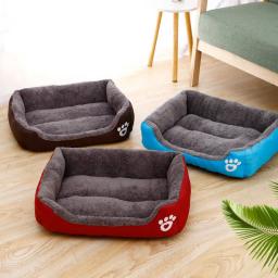 Animais de estimação grande cama do cão casa morna doces-colorido quadrado ninho pet canil para pequeno médio grandes cães gato filhote de cachorro mais tamanho cestas do cão - Image 1