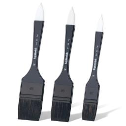 Lighfish-conjunto de pincéis planos, cabelo de esquilo sintético, kit de pincéis para artistas, adultos e hobbies, 3 peças - Image 1