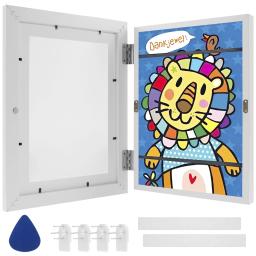 Conjunto de molduras de arte infantil a4, abertura frontal, moldura de exibição de arte de madeira, 100 fotos, exibição de imagens para artesanato, desenho, arte 3d - Image 1