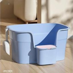 Caixa aberta de areia para gatos com cerca elevada, WC para gatos, Design à prova de respingos, Cats' Sandbox, Bandeja de areia prática versátil - Image 5