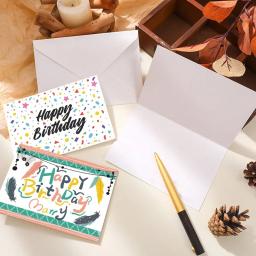 Feliz Aniversário Cartão com Envelope, Cartões de Convite do Partido para Crianças e Adultos, Cartões de Presente Dobrado, Cartão de Mensagem, 12Pcs - Image 4