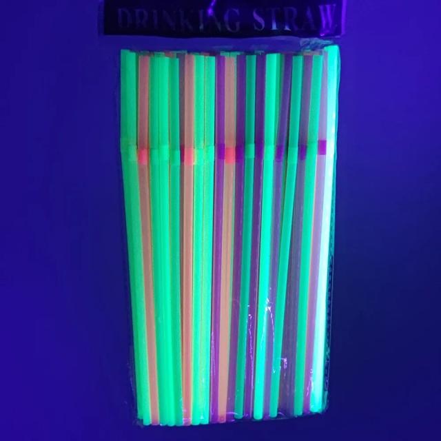 Canudos Bendy Descartáveis de 100 Peças em Cores Néon Brilhantes para Festas de Aniversário