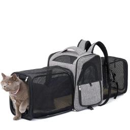 Mochila Pet expansível para cão e gato, transportadora para gatinho médio grande, saco de transporte respirável, bagagem ao ar livre para viagens - Image 5