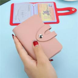 Carteira de cartão de visita para homens e mulheres, preto, rosa, azul, verde, vermelho, marrom, banco, ID, titular do cartão de crédito, 24 Bits - Image 2