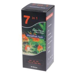 Aquarium Testing Kit for Freshwater Saltwater Pond, tiras de teste para Fish Tank, água doce e salgada, 7 em 1, 1Pc - Image 2