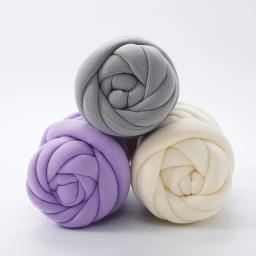 Fio de algodão grosso Chunky, lã tubular, fio de crochê tubo para chapéu cobertor DIY e tricô manual, braço volumoso Roving, Spin Yarn, 500g, 1kg - Image 4