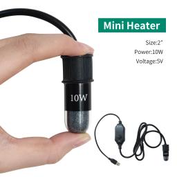 USB Ajustável Mini Aquecedor de Aquário, Aquecedor Submersível Pequeno Aquário com Display Digital LED, Termostato, Tanques Tartaruga Calor, 10W - Image 5