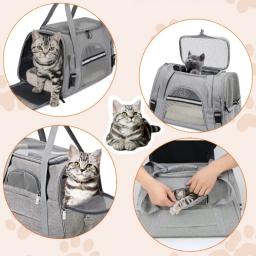 Portador de Animais Portátil com Malha Soft-Sided, Transportadora Respirável, Bolsa Dobrável para Cães e Gatos, Bolsa de Transporte - Image 2