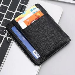 Estojo universal para cartão de couro genuíno, slot para vários cartões, pacote de identificação simples, titular de cartão ultrafino, homens e mulheres - Image 1