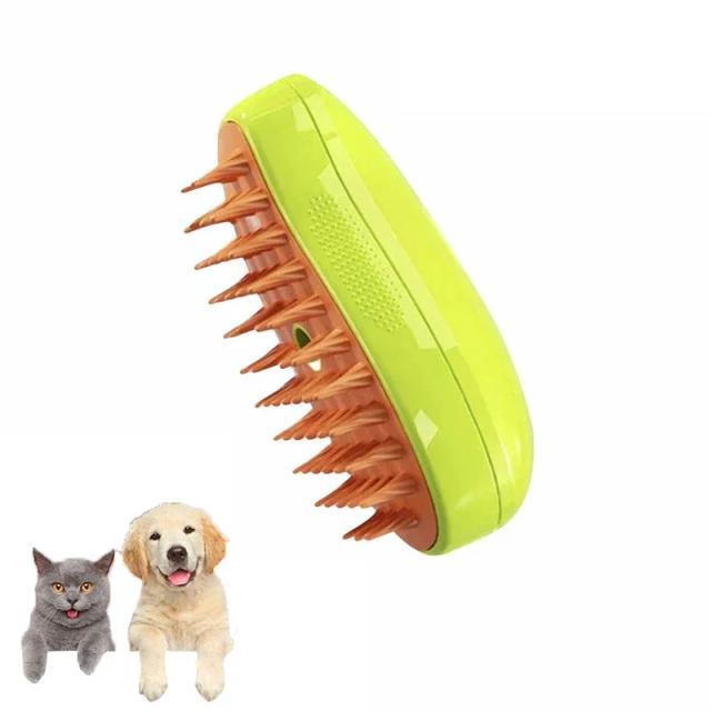 Escova Elétrica 3 em 1 para Cães e Gatos: Massagem e Remoção de Pelos Encaracolados e Soltos
