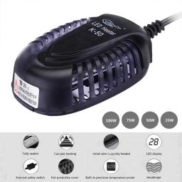 Mini aquecedor de aquário com controlador de temperatura, aquecedor submersível ajustável, display digital, plug UE, 220v, 25 w, 50 w, 75 w, 100w - Image 6