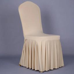 Capas para cadeiras de festa de casamento com saia, capa para jantar em casa, assento para festa, hotel, banquete, sala de jantar, lavável e grosso - Image 2