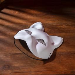 Máscaras em branco pintadas à mão DIY, olhos de malha, rosto de gato, máscara branca, Fox fosco, festa de Halloween, masquerade cosplay adereços, vestir-se - Image 5