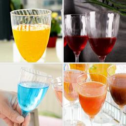 Conjunto de copos de vinho descartáveis, 8 peças, 2 copos de champanhe para festa, copos de vinho, copos de plástico descartáveis - Image 5