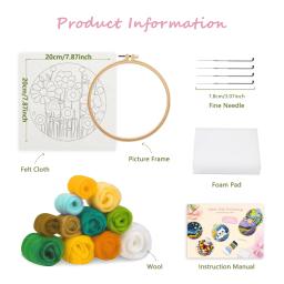 GATYZTORY-DIY Kit De Pintura De Lã Com Moldura, Imagem Artesanal, Agulhas De Feltragem, Balão De Ar Quente, Decoração De Casa, Artesanato Presente - Image 6