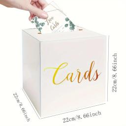 Caixa de cartão branco com folha de ouro, Jogo de votação, Caixa de presente especial do casamento, branco, 10 cartões para recepções - Image 5