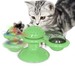 Moinho de vento brinquedo do gato interativo brinquedos para animais de estimação para gatos puzzle brinquedo jogo de gato com whirligig turntable para gatinho escova dentes pet suprimentos - Image 5