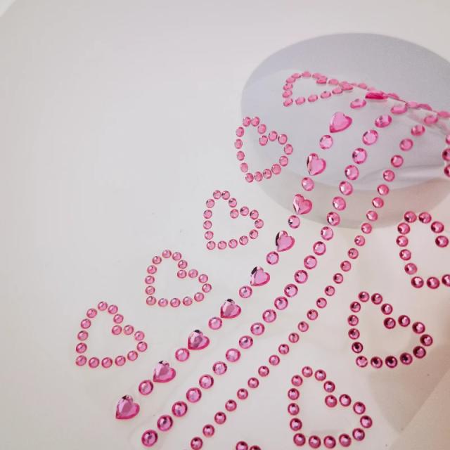 Adesivos Amor Coração para Arte Corporal: Face Jewels, Maquiagem 3D, Festa e Acessórios para Festival