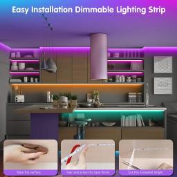 Auto-adesivo Cuttable fita flexível, Luzes LED Strip, Luzes de corda para o quarto, Prateleira, Decoração da cozinha - Image 5