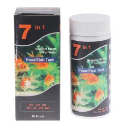 Aquarium Testing Kit for Freshwater Saltwater Pond, tiras de teste para Fish Tank, água doce e salgada, 7 em 1, 1Pc - Image 1