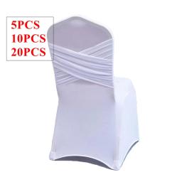 Novo design banquete de casamento spandex cadeira capa com swag volta estiramento cadeira capas para festa jantar decoração - Image 1