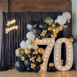 Caixa de balão com luz LED, número gigante, moldura infantil, aniversário adulto, aniversário de casamento, decoração do chuveiro de bebê, 73cm - Image 4