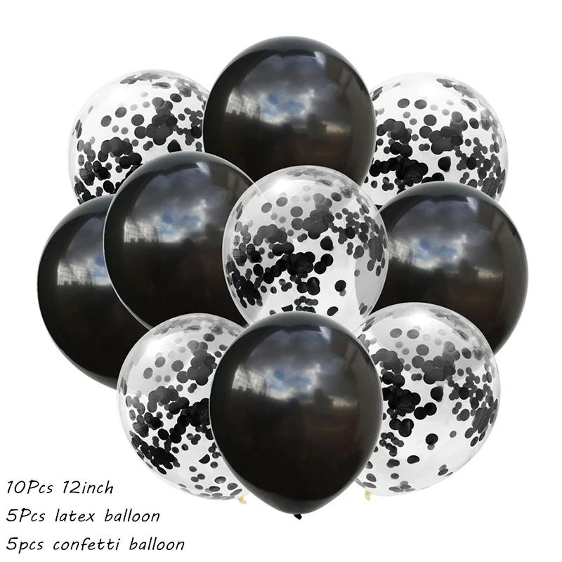 10 pçs balões de látex de metal conjunto de balões de confete para festa de aniversário de casamento balão decoração chá de bebê balões de hélio - Image 1