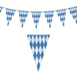 Oktoberfest Bunting Banner Decoração, Bandeira de Verificação Bávara, Banner de Boas Vindas para Festa Temática Alemã, Decoração Guirlanda, 10m - Image 4