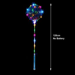 1/2 conjunto 120cm led acender balões bobo decoração da festa de aniversário 3 níveis piscando lidar com 20 Polegada bobo balão 70cm vara - Image 4